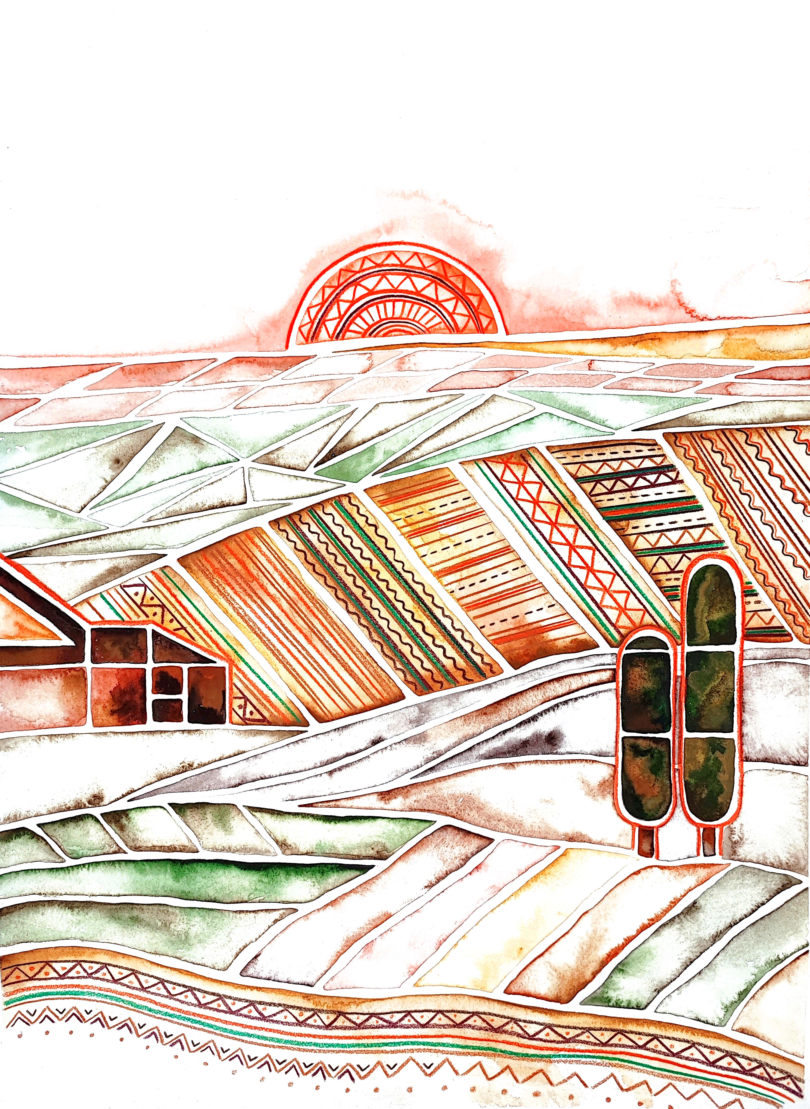 Метафорична карта із зображенням гірського пейзажу